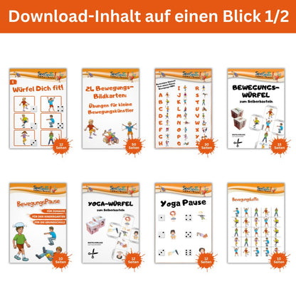 Bewegungsideen für Kinder | Yoga Pause | BewegungsLotto | Fitness-Challenge uvm. | Digitaler Download (192 Seiten)