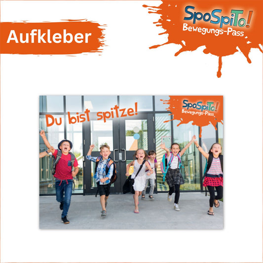 Aufkleber DIN A8 SpoSpiTo-Bewegungs-Pass