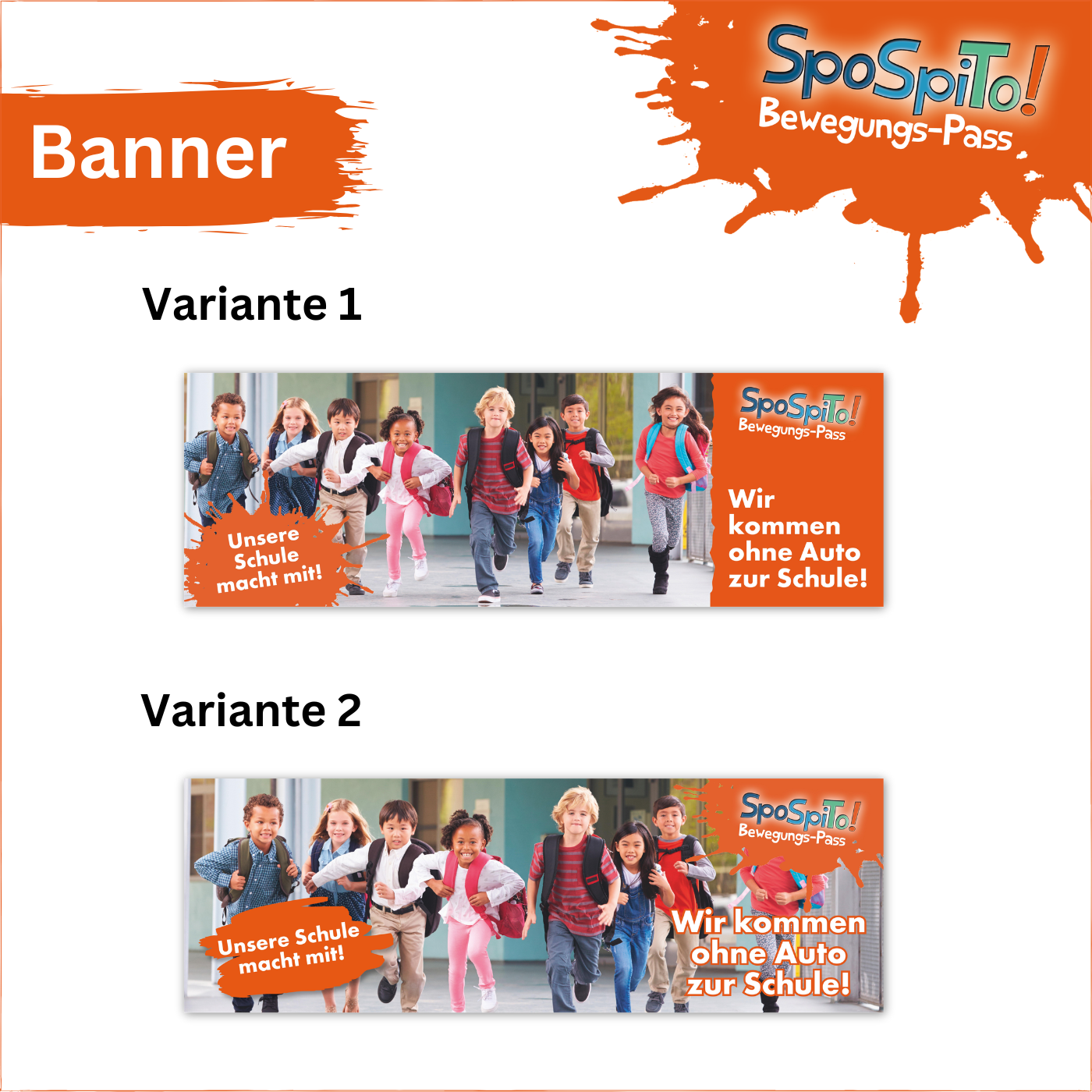 SpoSpiTo-Bewegungs-Pass Banner 300 x 100 cm