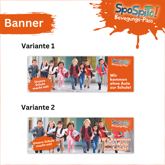 SpoSpiTo-Bewegungs-Pass Banner 300 x 100 cm